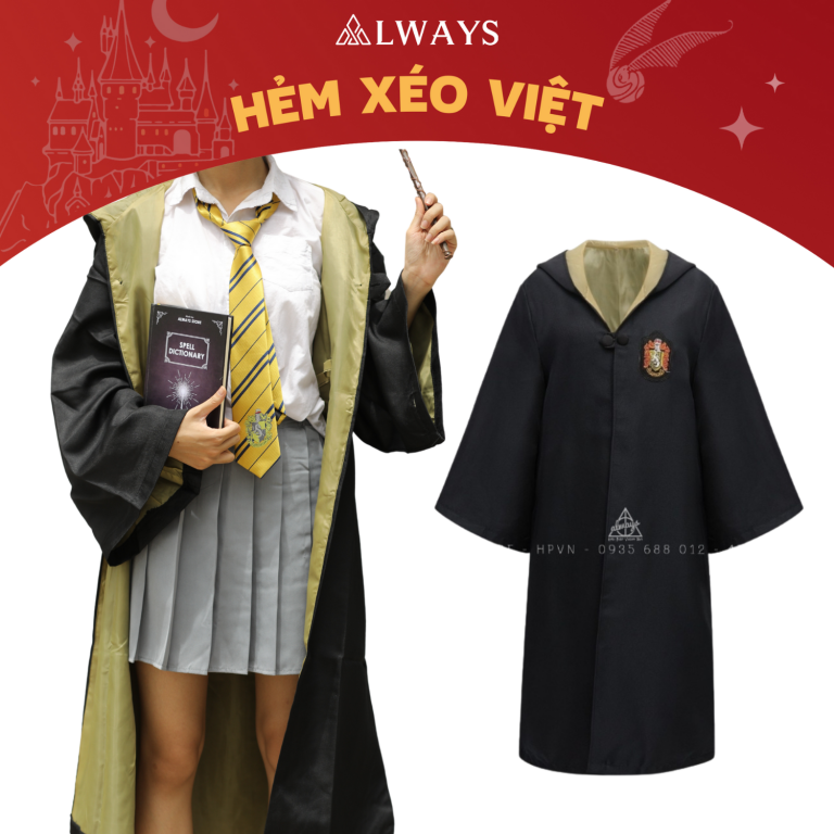 Hufflepuff Black robe - Áo chùng