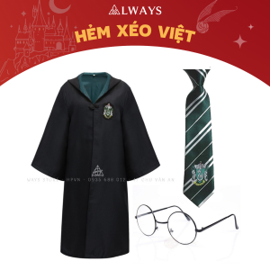 COMBO 15: Áo chùng + Cà vạt + Kính nhà Slytherin