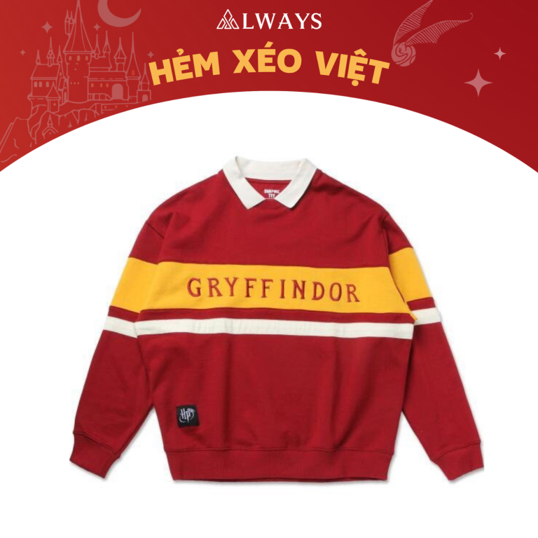 Harry Potter Sweater - Sweater cao cấp mẫu GRYFFINDOR (có cổ)