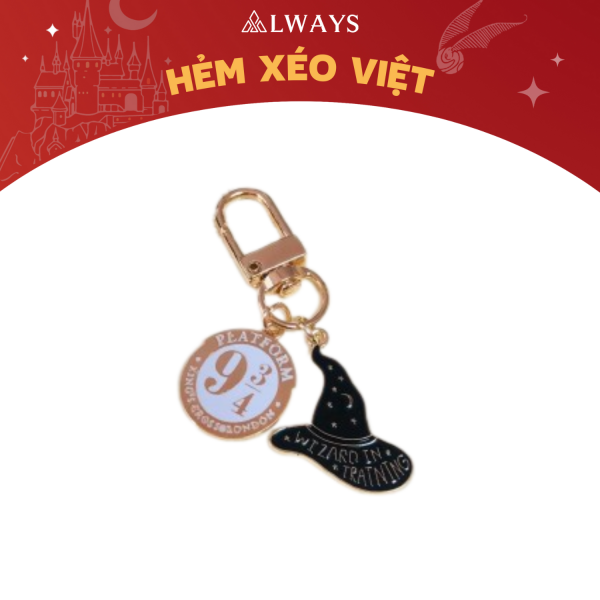 Harry Potter Alloy Keychain – Móc khóa hợp kim (mẫu Hogwarts 9 3/4 TRẮNG)