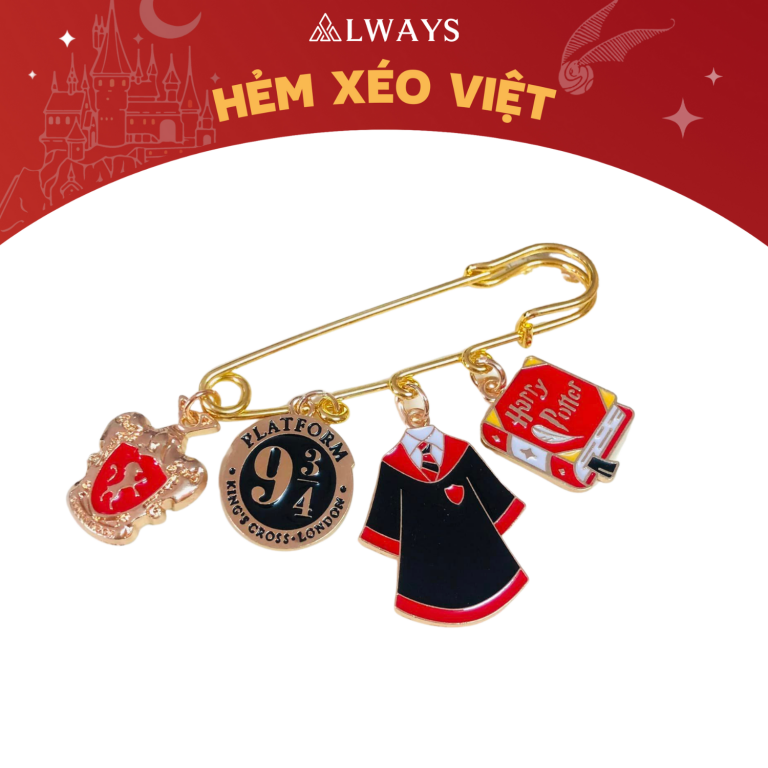 Pin Badge 4 charm - Ghim cài 4 charm (mẫu Gryffindor)