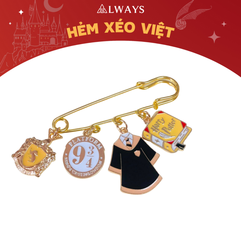 Pin Badge 4 charm – Ghim cài 4 charm (mẫu Hufflepuff)