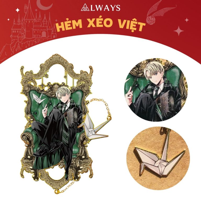 Harry Potter official bookmark - Bookmark chính hãng Harry Potter (Mẫu Draco Malfoy ngồi)